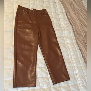 Aritzia Wilfred “Melina” brown vegan leather pants- NWOT